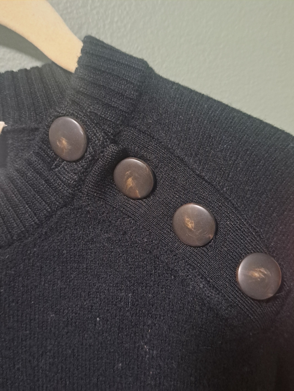 Sezane Mathie 100% Merino Wool Dress Black Medium NWOT - Picture 6 of 7